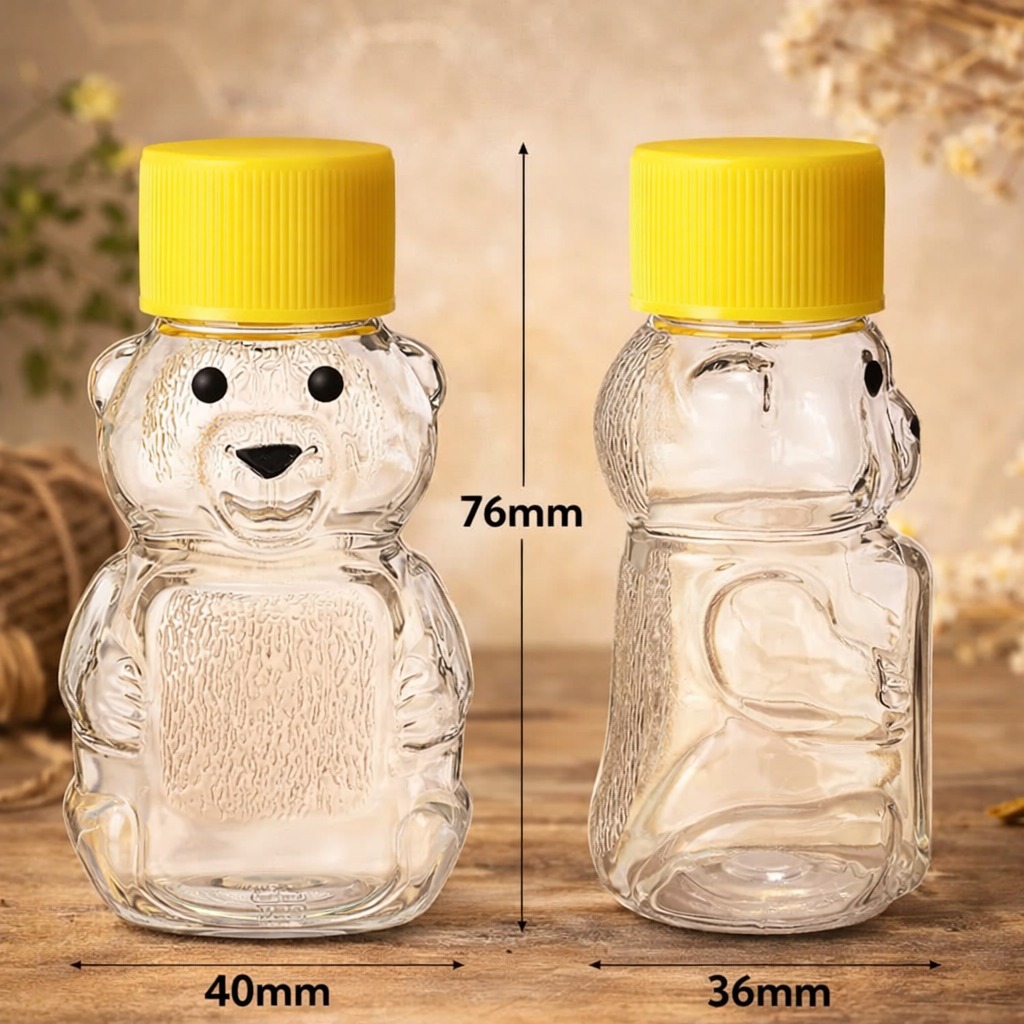 Frasco de plástico en forma de oso